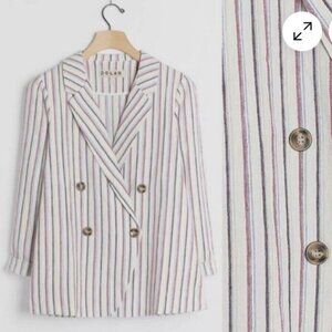 Anthropologie Dolan Left Coast Cream Anna Striped Linen Blazer